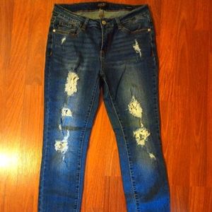 Judy Blue skinny jeans with lace patches size 9